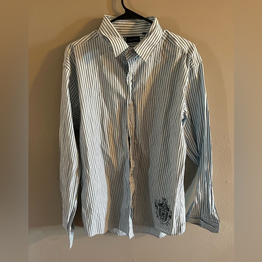 Y2K Men’s Level Ten Graphic Long Sleeve Button Down Shirt XXL